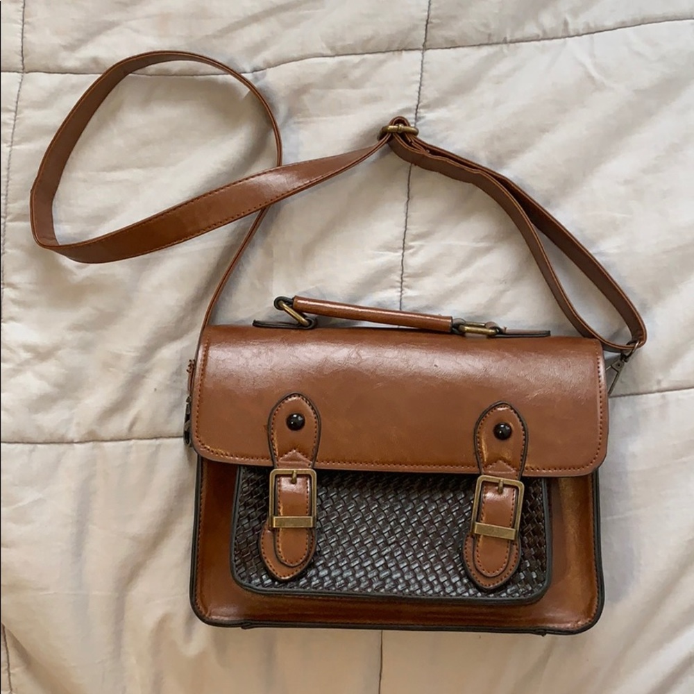 VINTAGE faux leather crossbody purse